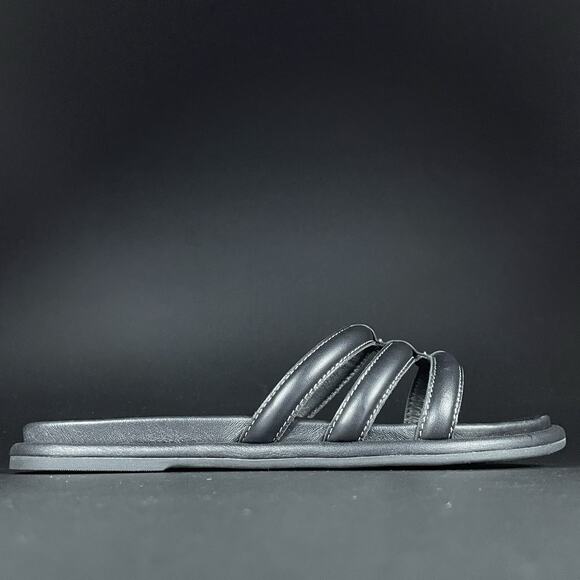OluKai Tiare Slide Women Size 10 Black Leather Slip On Comfort Sandal Casual NEW - Picture 6 of 8